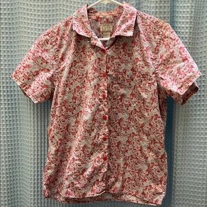 Gander Mountain Red and White Casual Button Down Shirt